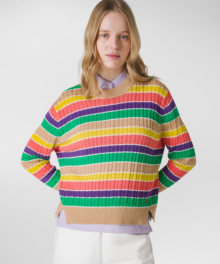 Farbig gestreifter Pullover - Damenmode Frühjahr/Sommer 2023 | Peuterey