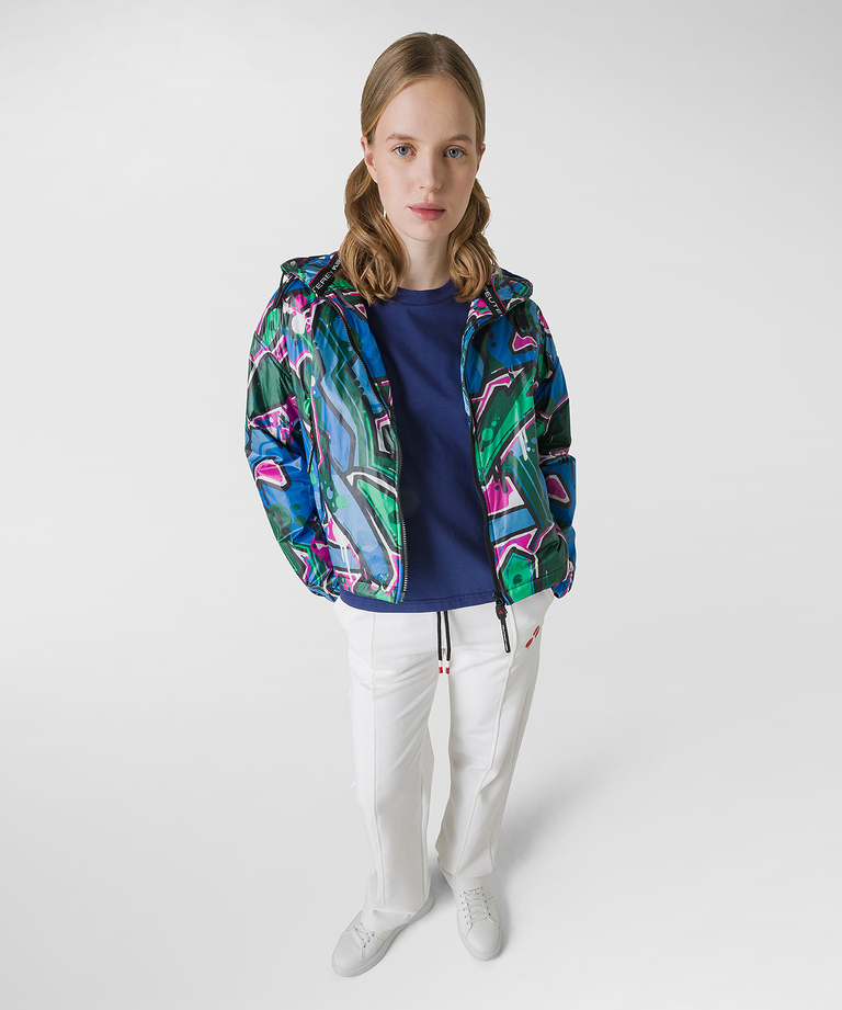 Smooth recycled nylon bomber jacket with all-over print - Primaloft Jackets | Peuterey