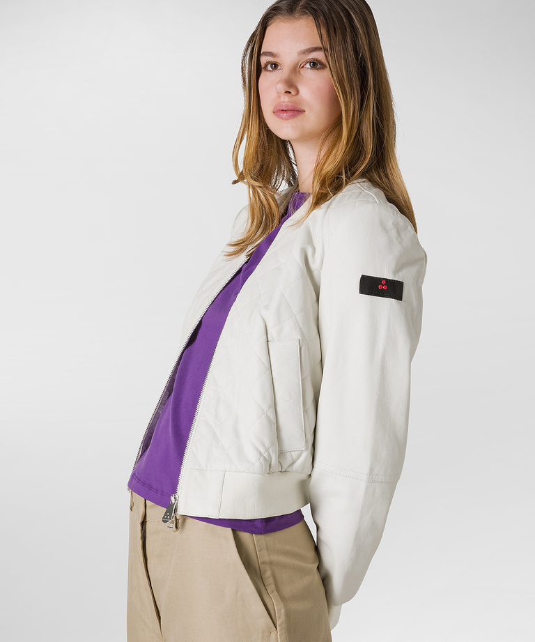 Short soft leather bomber jacket - Lightweight jackets for women | Peuterey