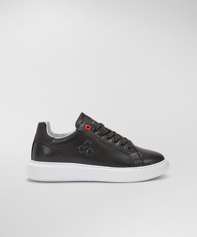 Leather trainers with embossed logo - Trainers | Peuterey