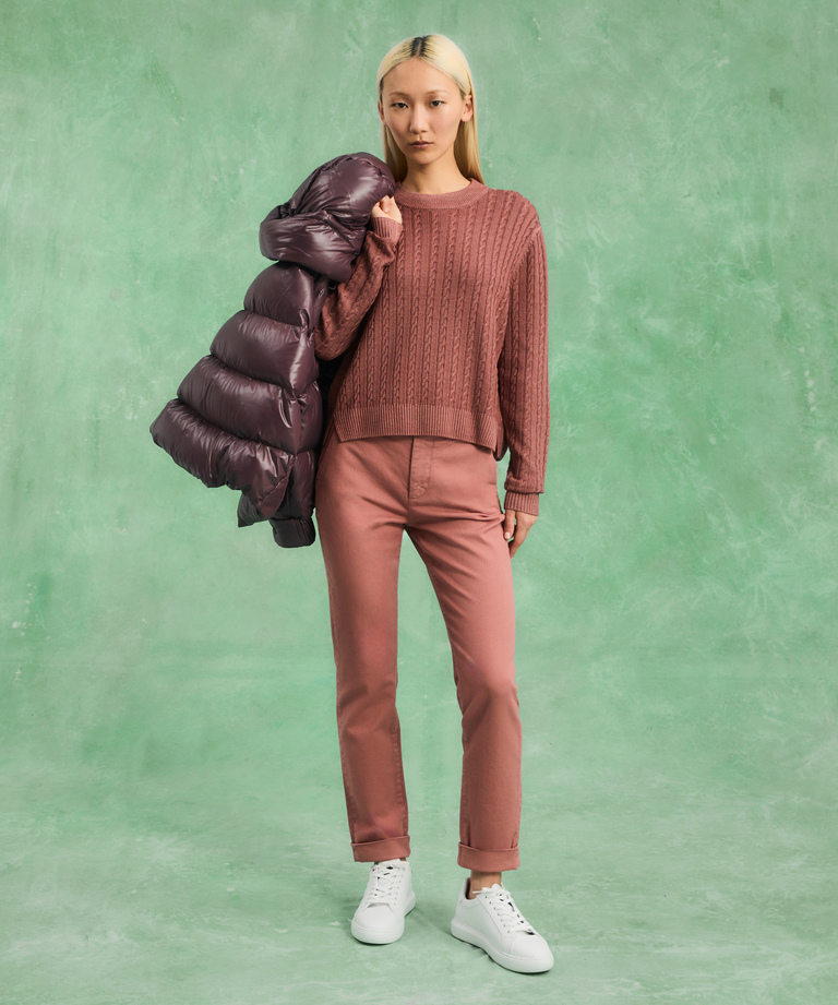 Knitted wool braided sweater - sale woman | Peuterey