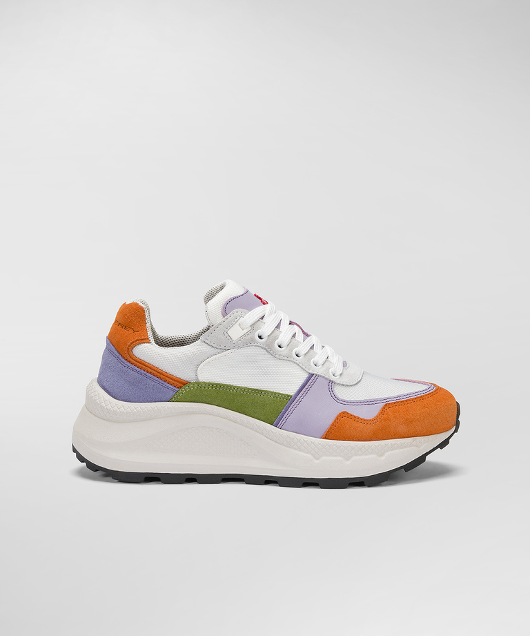 Leather sneakers with coloured details - Women's trainers | Peuterey