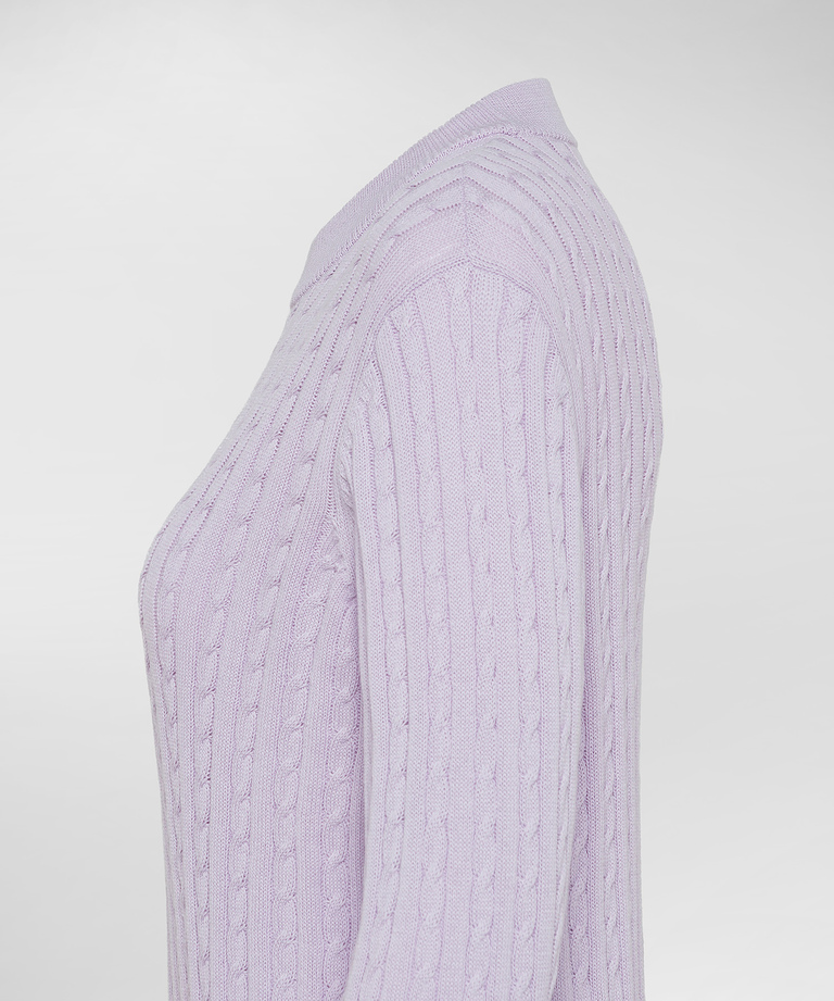 Pullover mit Zopfmuster aus Baumwolltrikot