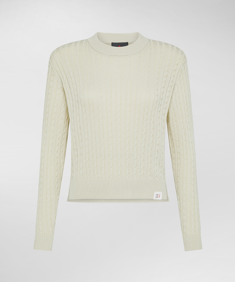 Maglia a treccia in tricot di cotone - Top e Maglieria Donna | Peuterey