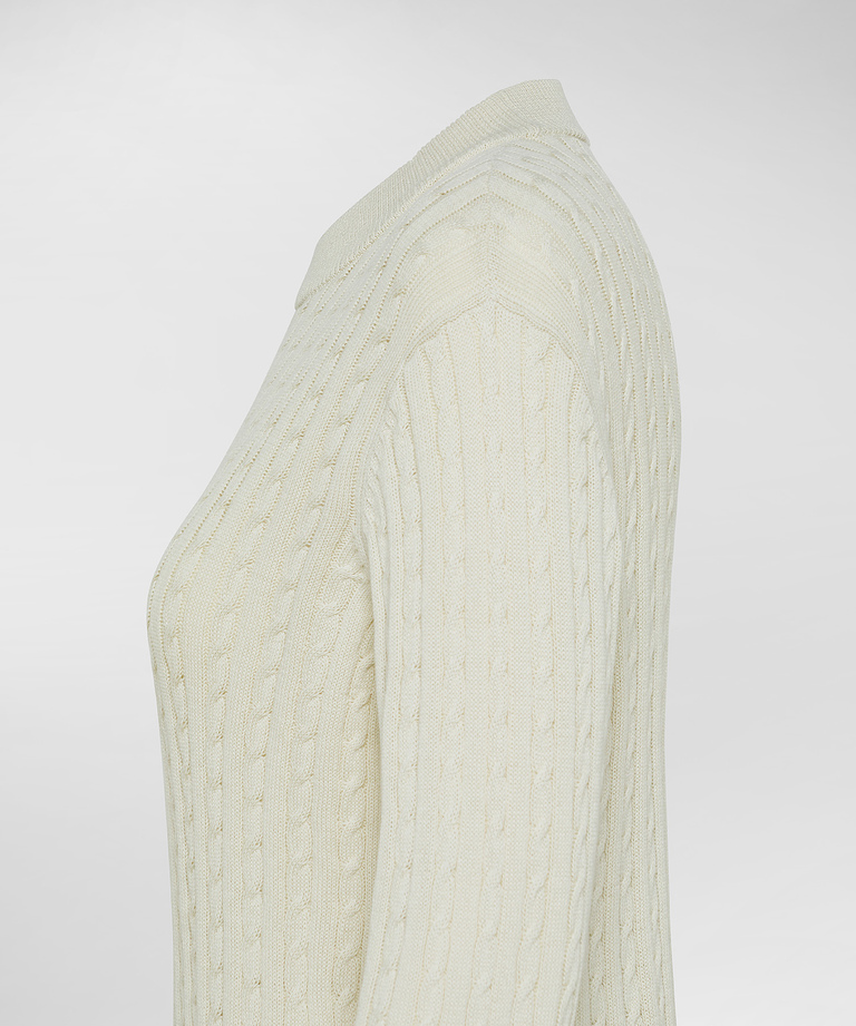 Pullover mit Zopfmuster aus Baumwolltrikot