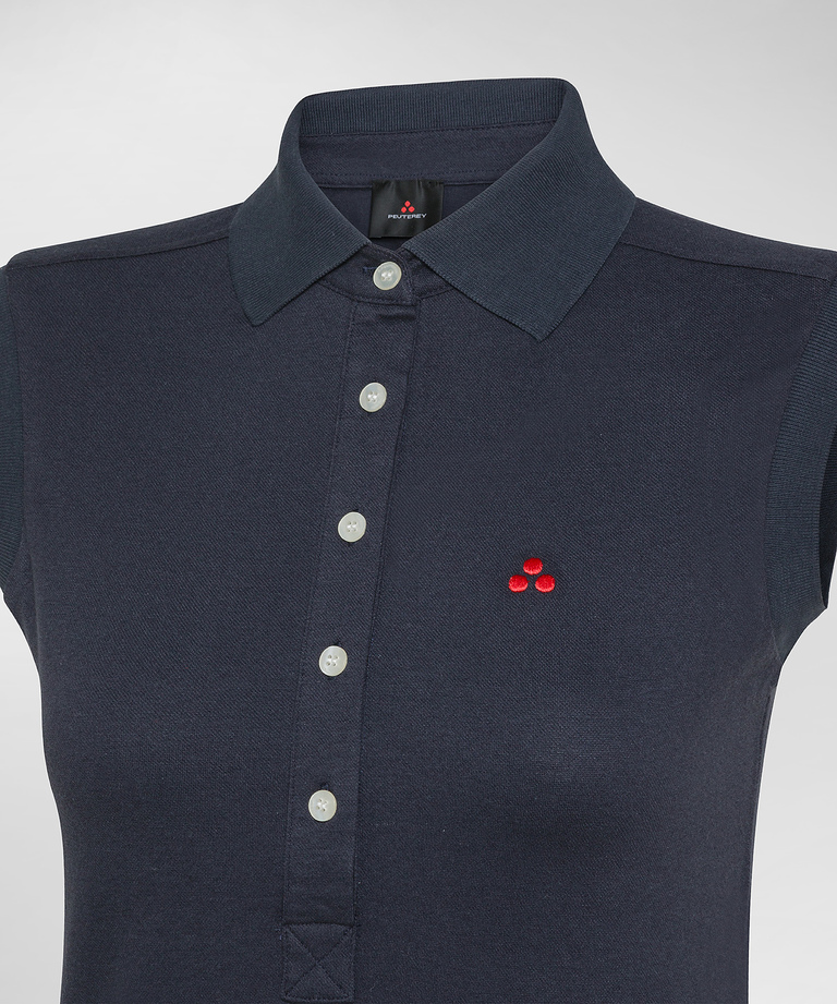 Sleeveless piqué polo shirt