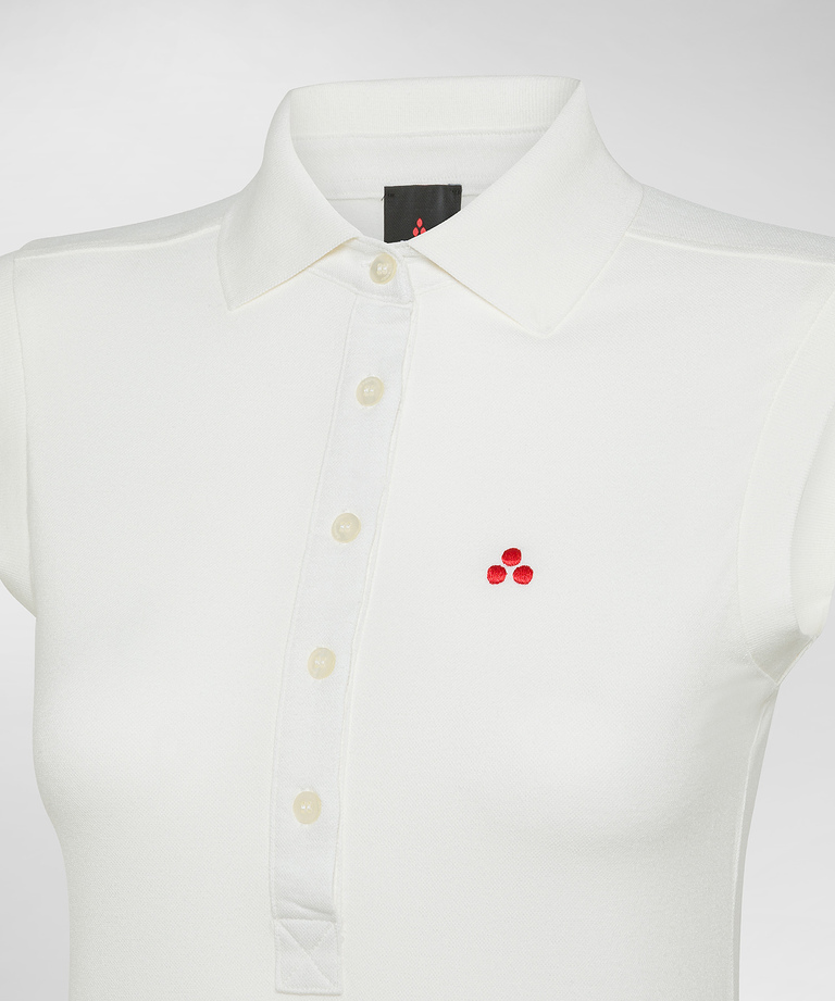 Sleeveless piqué polo shirt