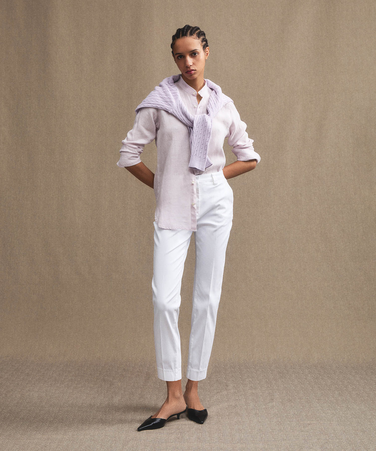 Mandarin collar linen shirt - Women's Shirts | Peuterey