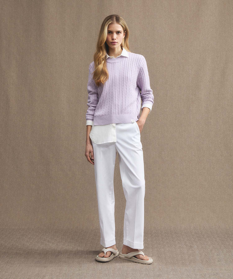 Stretch gabardine trousers - Lightweight clothing for women | Peuterey