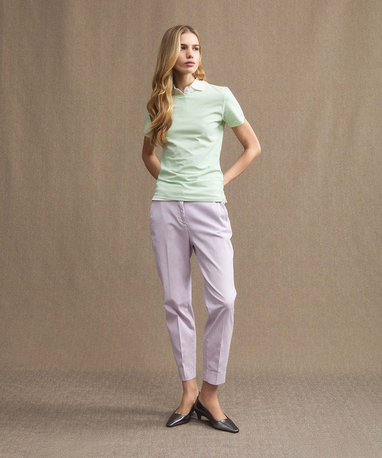 Stretch cotton gabardine trousers - Lightweight clothing for women | Peuterey