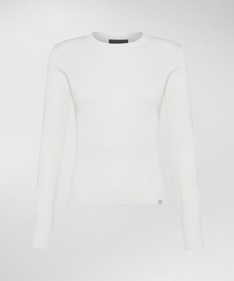 Crew neck sweater with contrasting cuffs - Women's Clothing | Peuterey