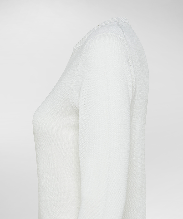 Maglia paricollo con polsini a contrasto
