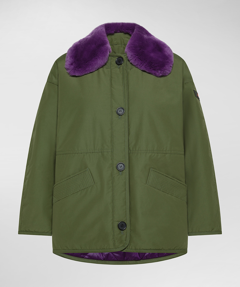 Reversible jacket with detachable fur collar - Women's Preview | Peuterey