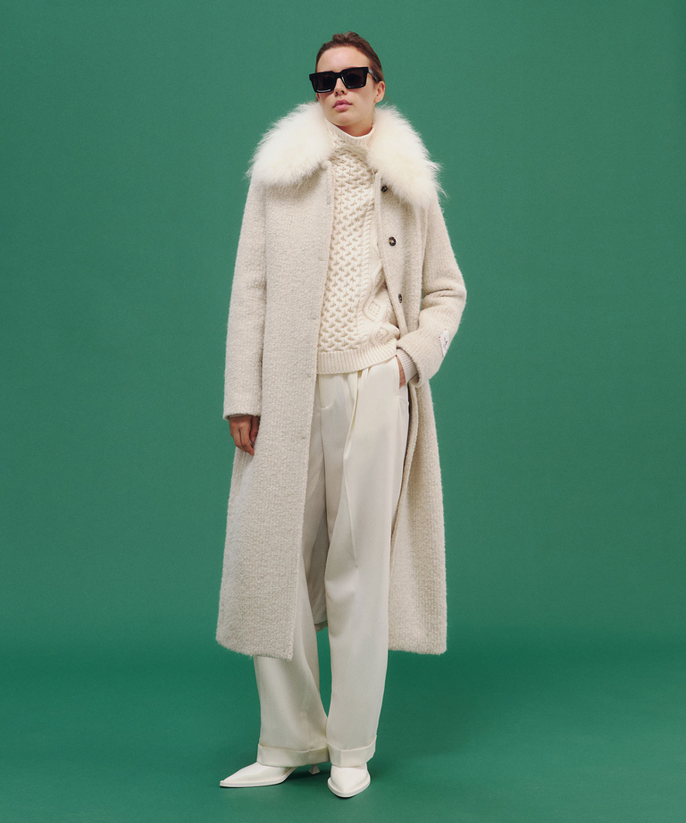 Long Coat With Cashmere Goat Collar - Coats | Peuterey