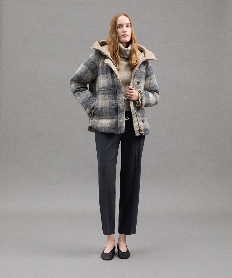 Wool And Alpaca Patterned Puffer Jacket - Coats | Peuterey