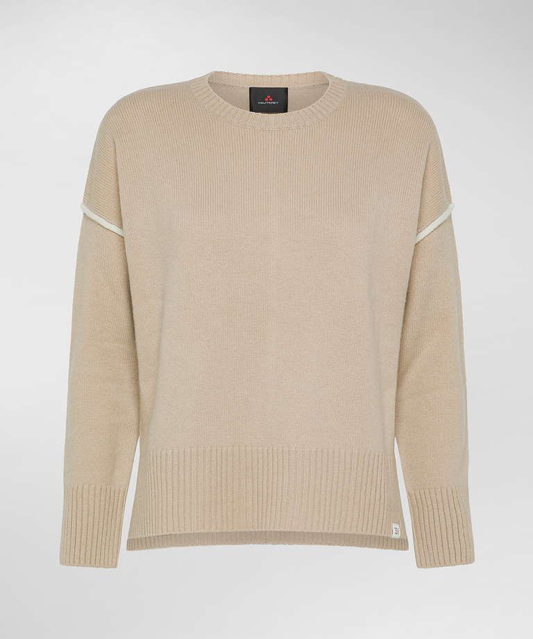 Cashmere Blend Sweater With Contrasting Details - Women's Clothing | Peuterey