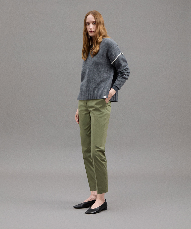 PULLOVER AUS KASCHMIRMISCHUNG MIT KONTRASTREICHEN DETAILS - Besondere Anlässe | Peuterey