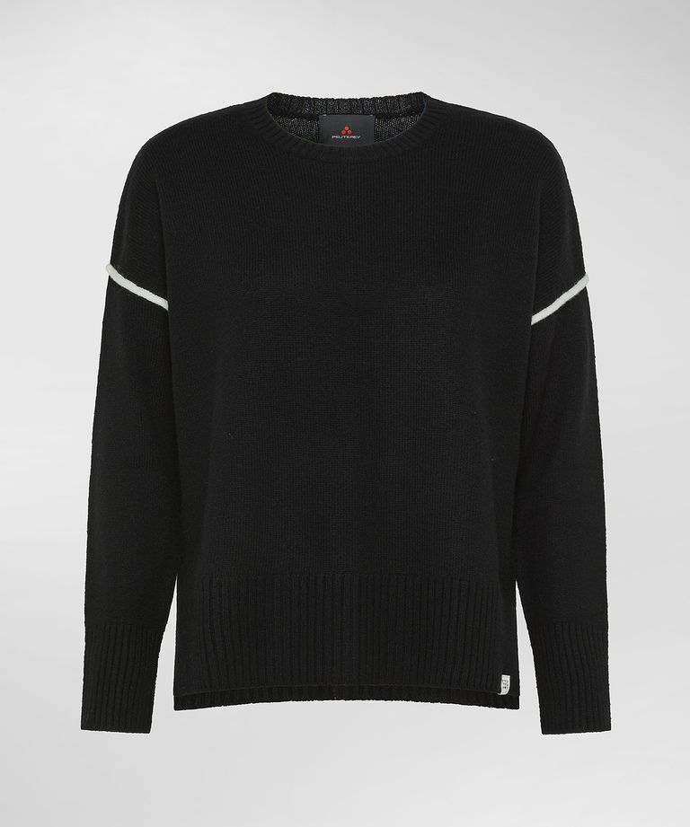 Cashmere Blend Sweater With Contrasting Details - Women's Sale | Peuterey
