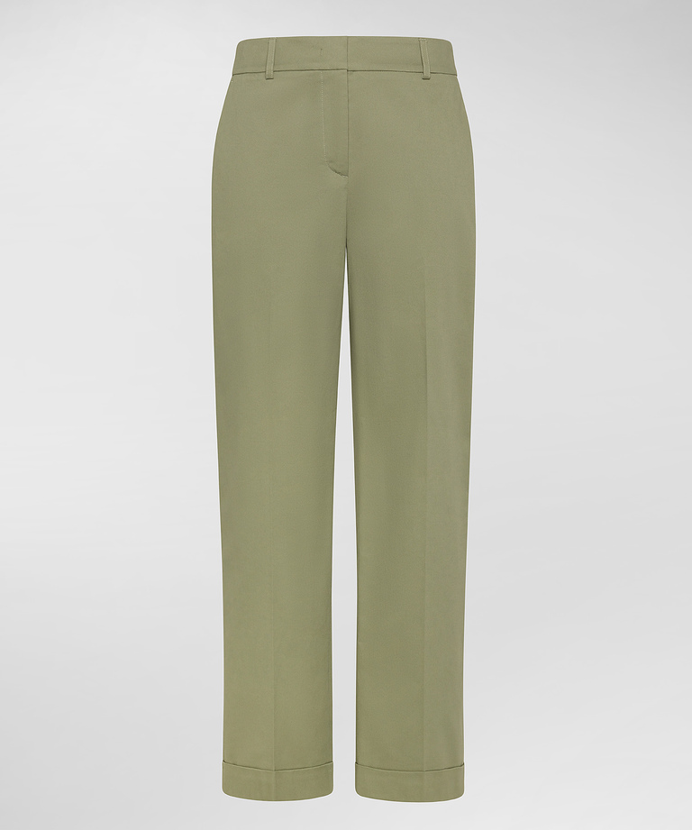 Stretch Cotton Gabardine Trousers - Women's Clothing | Peuterey