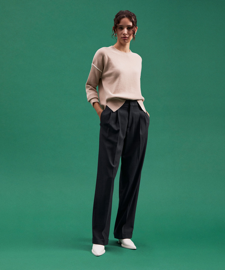 Worsted Wool Blend Trousers - Women's Sale | Peuterey