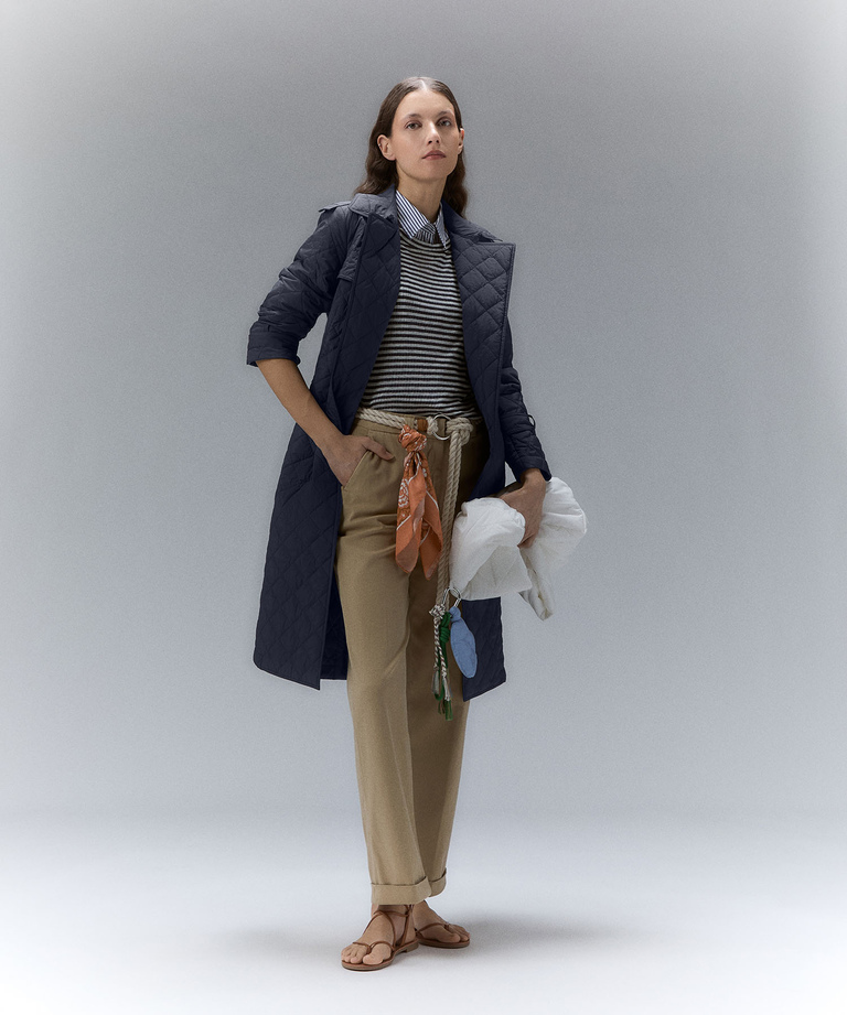 Padded trench coat with diamond quilting - Trench | Peuterey