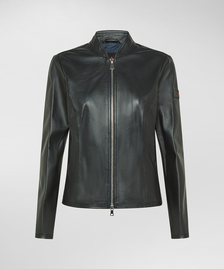 Short dyed Nappa leather biker jacket - Iconic jackets | Peuterey