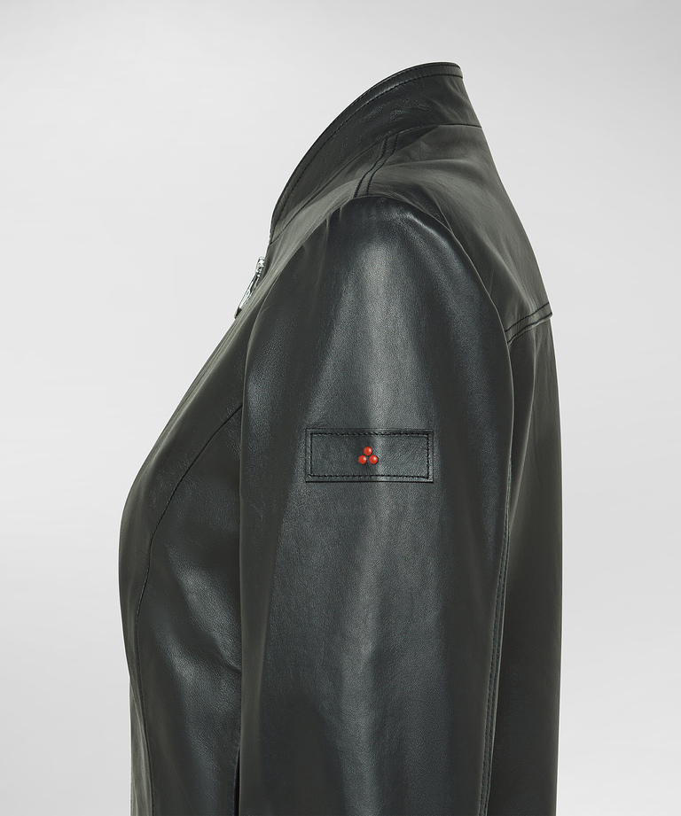 Biker corto in nappa tinta