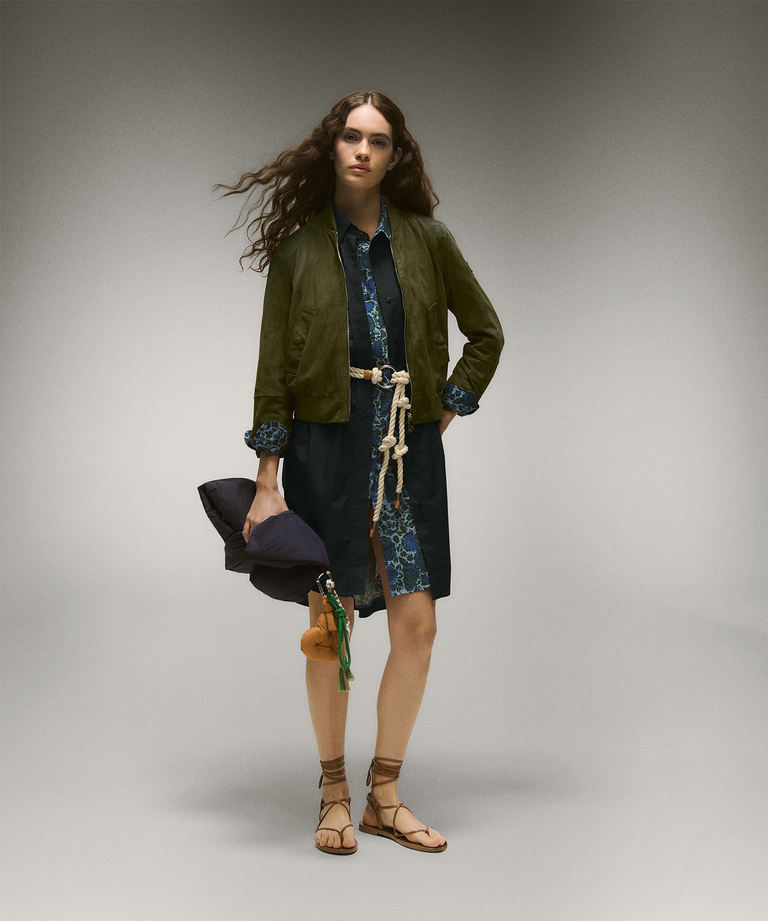 Short suede leather bomber jacket - Lightweight clothing | Peuterey