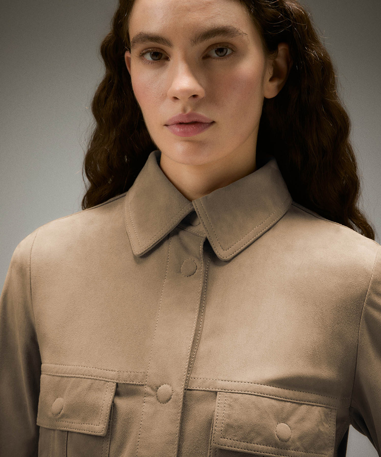Suede leather jacket