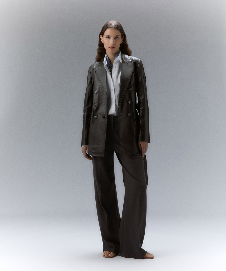 Dyed Nappa leather trench coat with belt - Trench | Peuterey