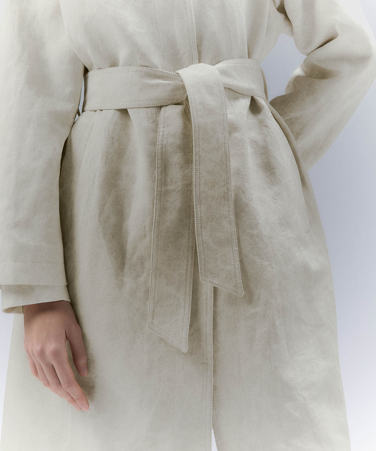 Trench jacquard damascato