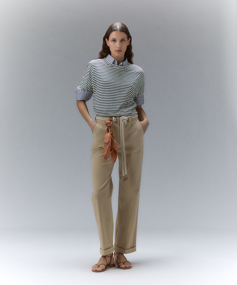 Linen blend striped T-shirt - Everyday apparel | Peuterey