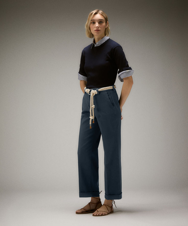 Stretch cotton gabardine trousers - Clothing & accessories | Peuterey