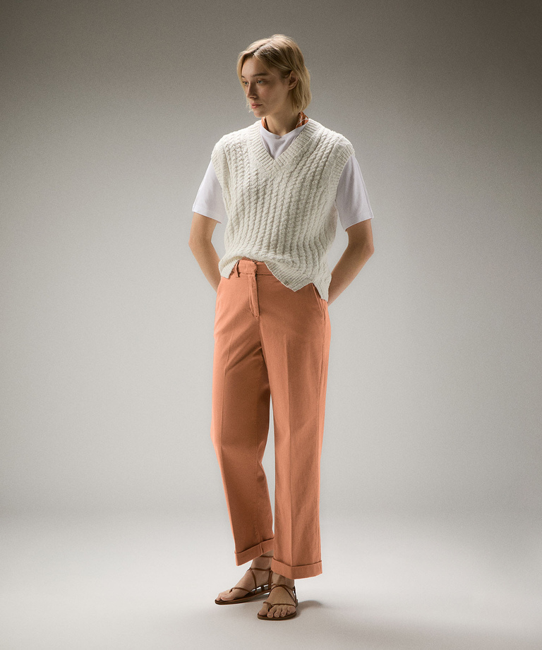 Stretch cotton gabardine trousers - Women | Peuterey