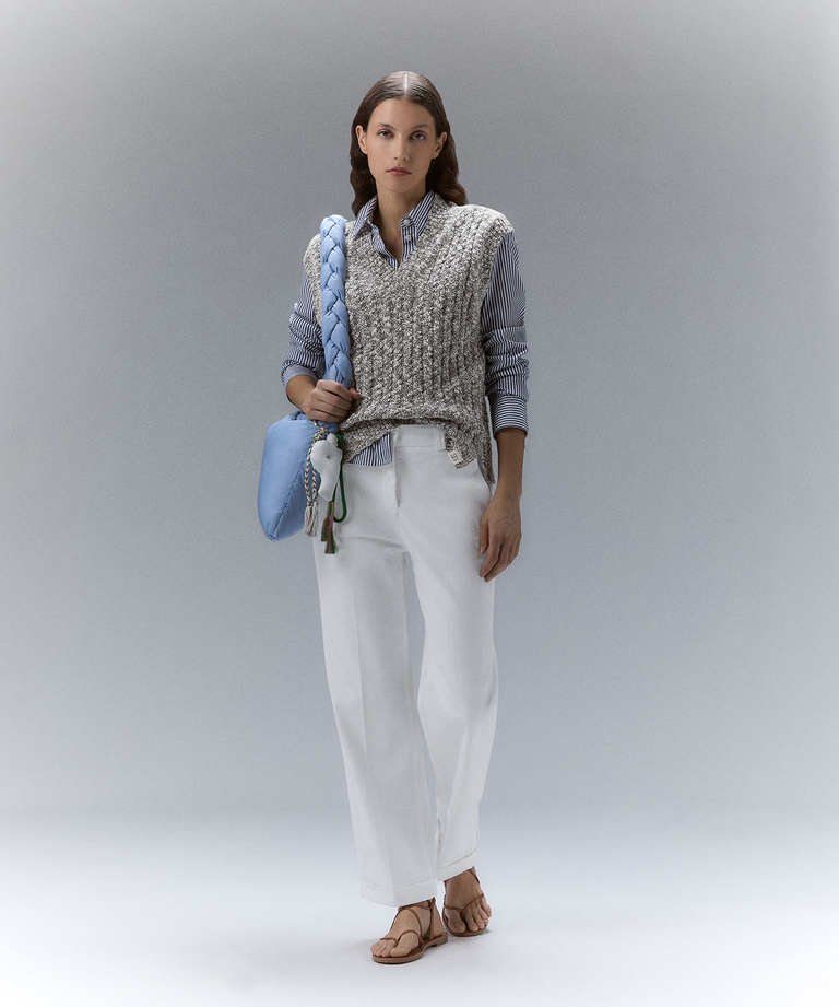 Stranded cotton cable-knit vest - Sweaters and Sweatshirts | Peuterey