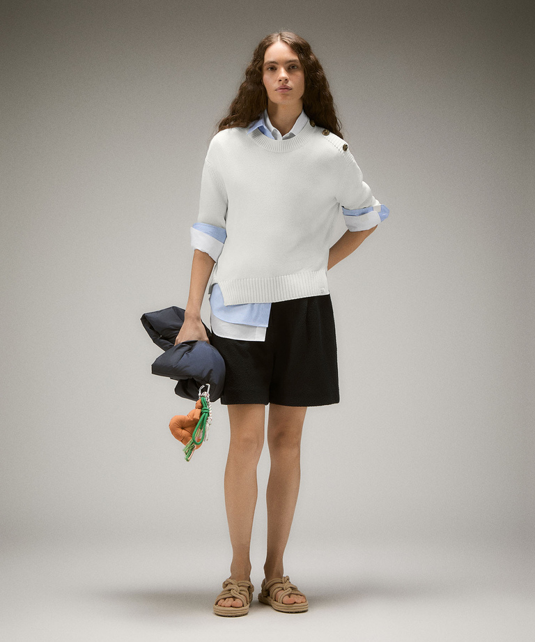 Stand-up collar sweater with jewel buttons - Clothing & accessories | Peuterey