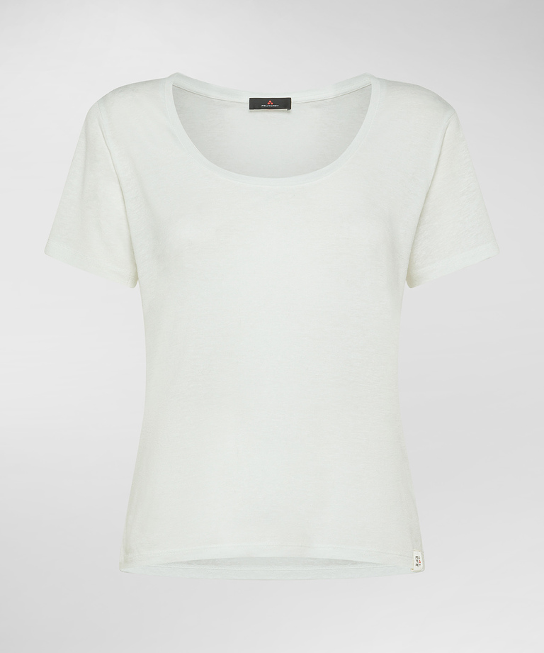 Lyocel and linen wide collar t-shirt - T-shirt and Polo | Peuterey