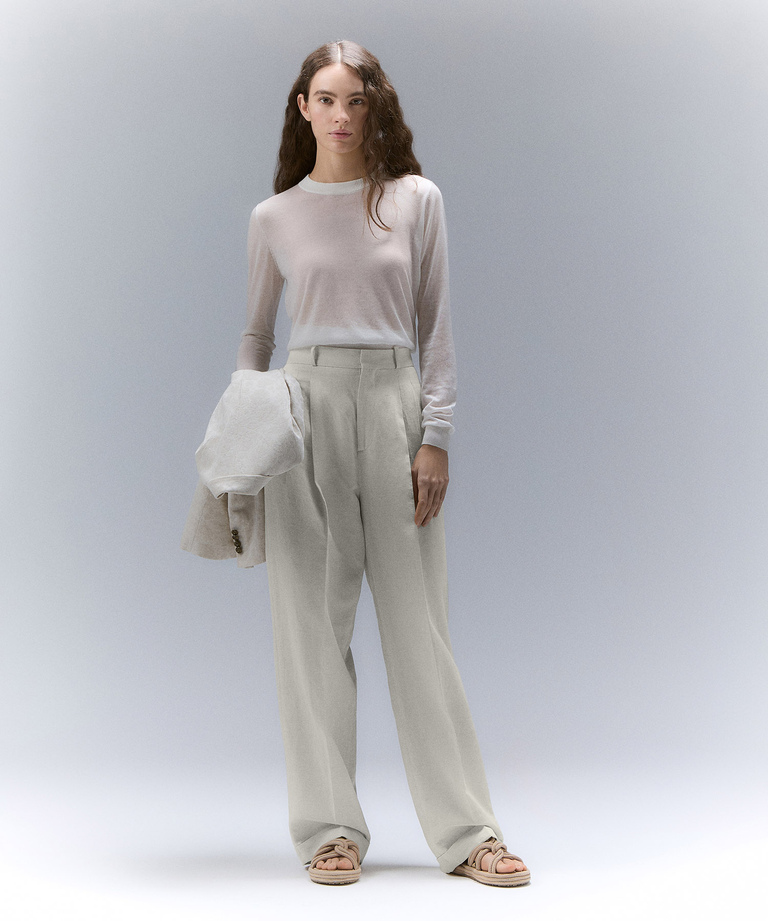 Pantaloni a vita alta misto lino - Pantaloni & Bermuda | Peuterey