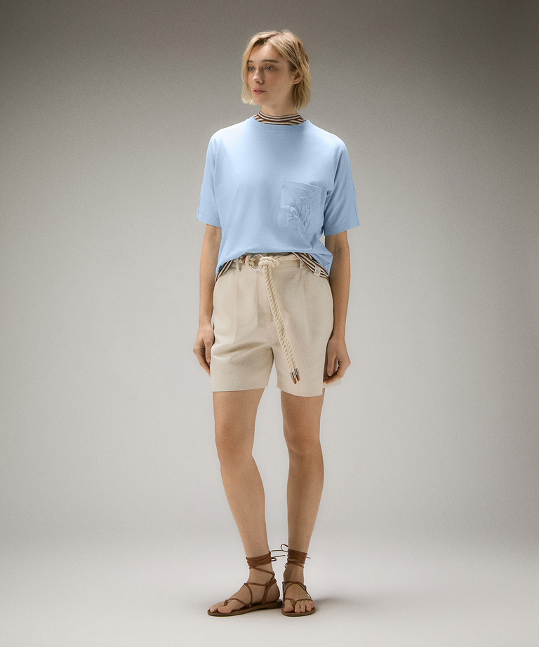T-shirt with kimono shoulder and pocket with printed detail - T-shirt and Polo | Peuterey