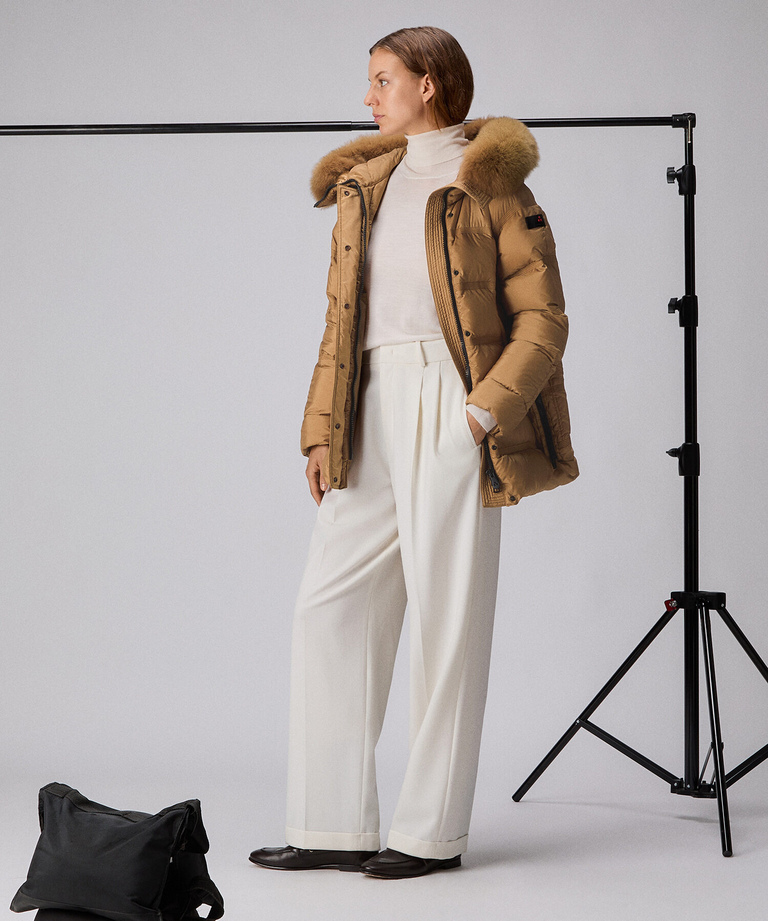 Puffer jacket with fur trim - Women's Preview | Peuterey