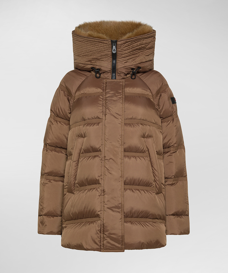 Puffer jacket with fur trim - Women's Preview | Peuterey