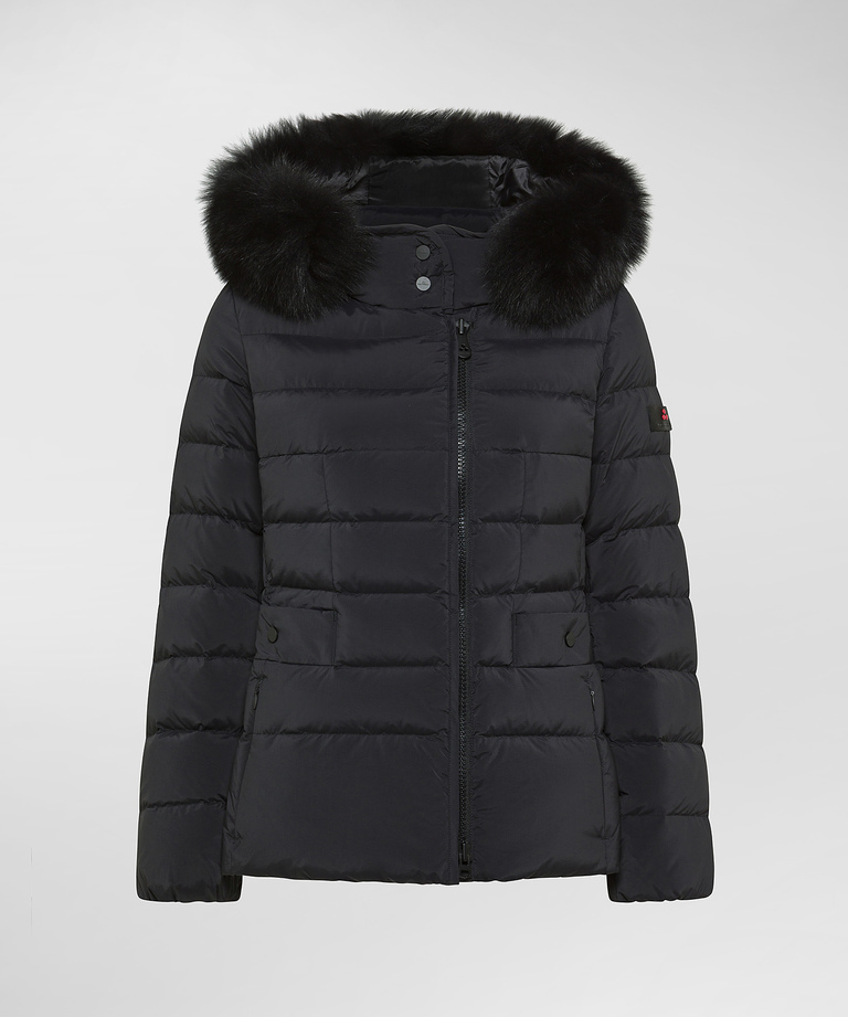 Short hooded down jacket with fur - Iconic jackets | Peuterey