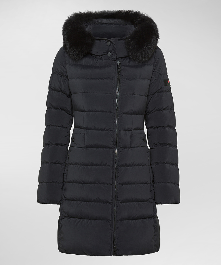 Long down jacket with high collar and fur - Winter down jackets | Peuterey