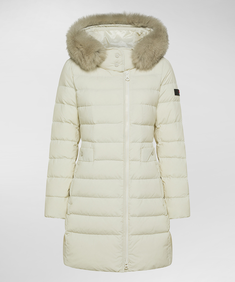Long down jacket with high collar and fur - Women's Preview | Peuterey