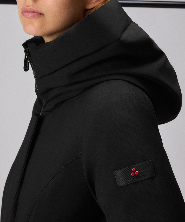 Smooth slim-fit windproof coat