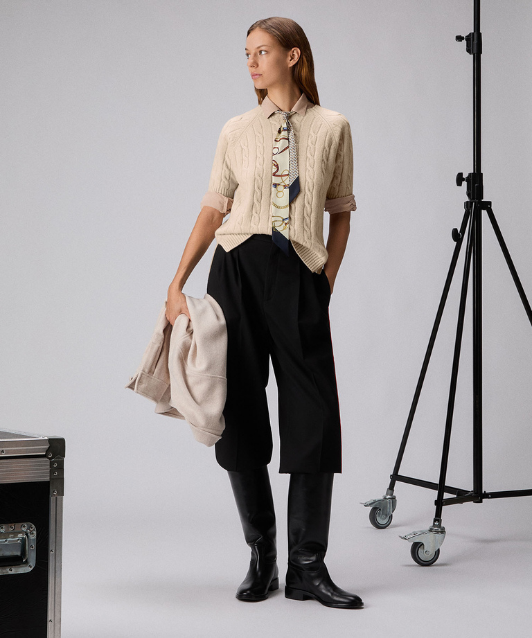 Short-sleeved carded wool sweater - Clothing & accessories | Peuterey