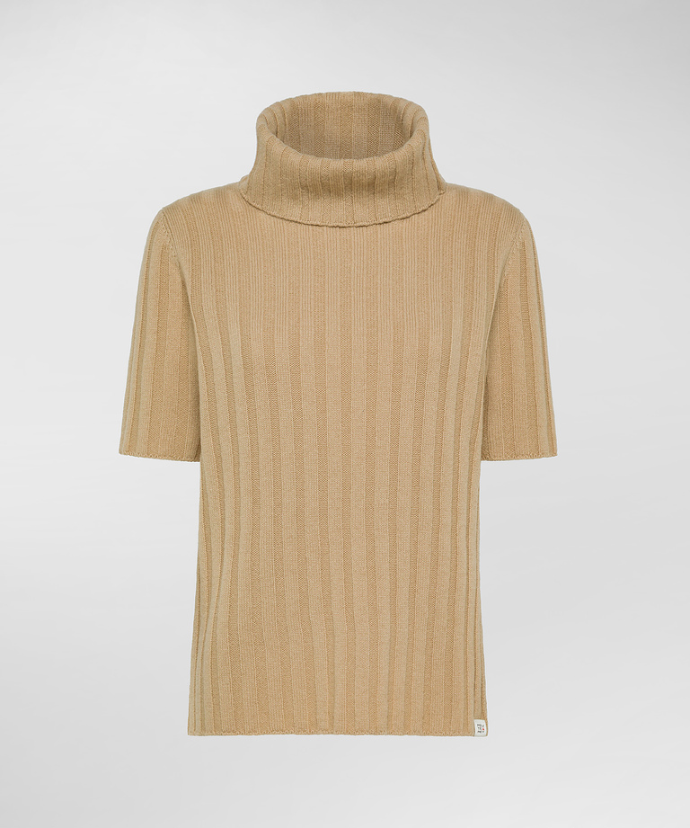 Rollkragenpullover aus gerippter Wolle - Damen-Preview | Peuterey