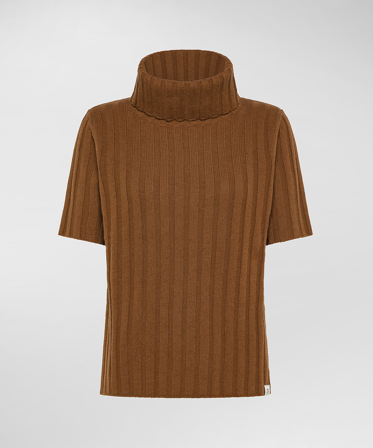 Ribbed wool high-collar sweater - Clothing & accessories | Peuterey