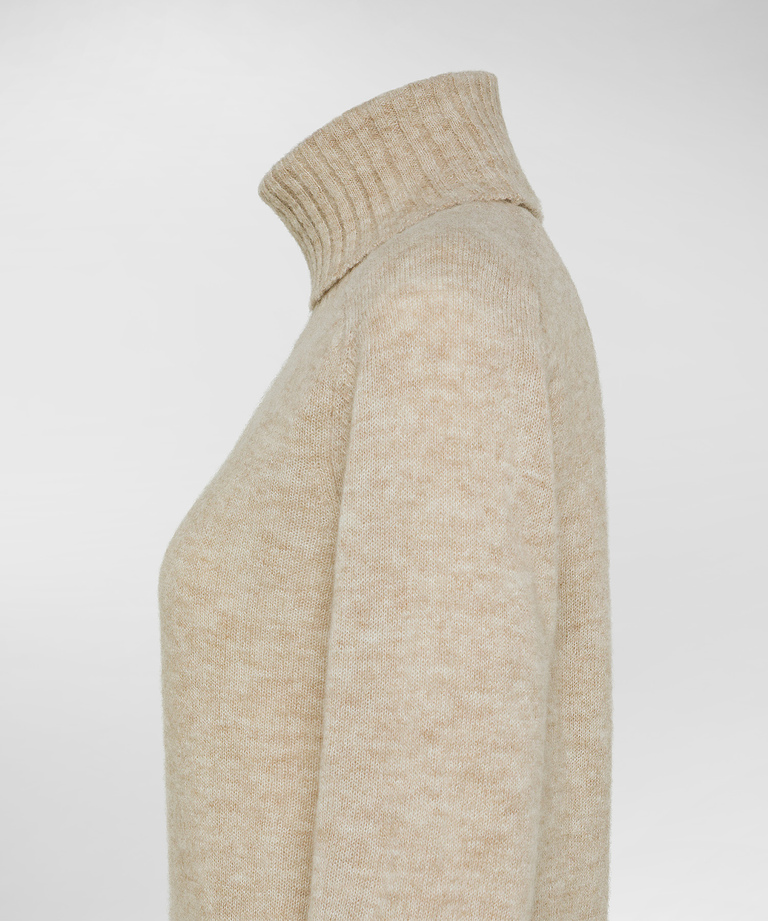 Alpaca-blend high-collar sweater