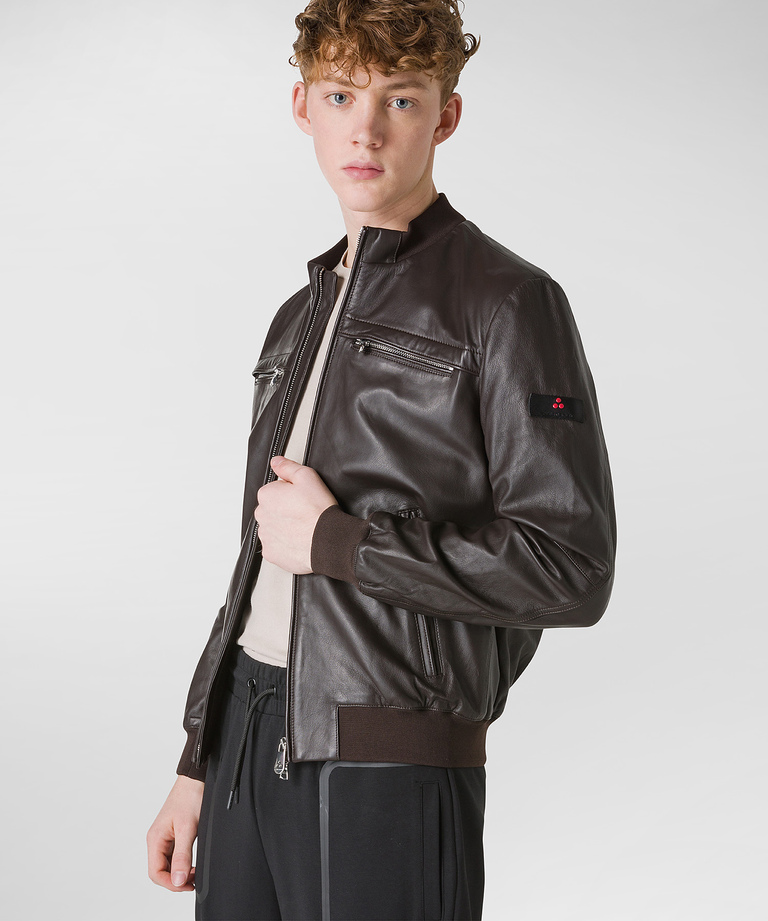 Leather biker jacket - Spring-Summer 2023 Menswear Collection | Peuterey